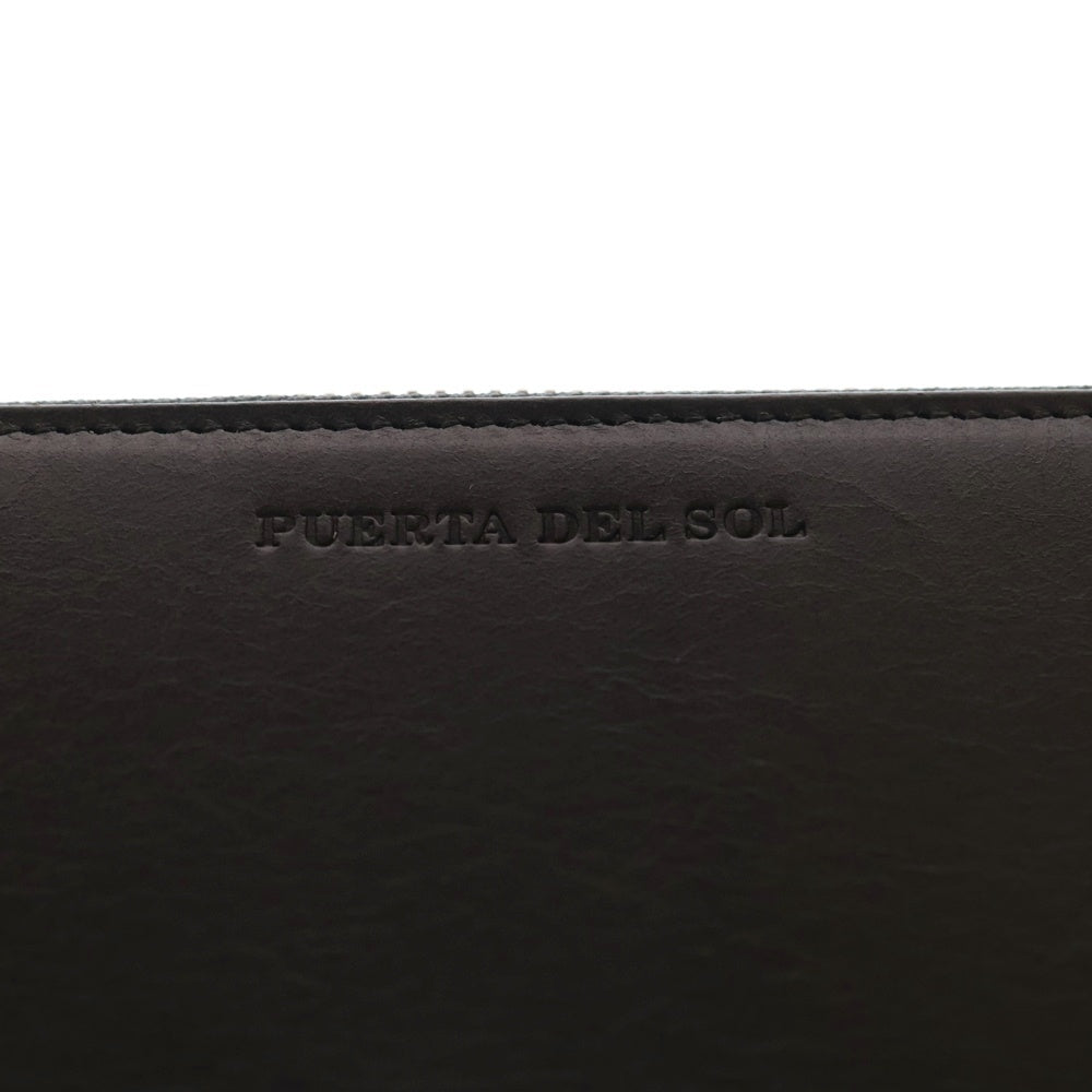 PUERTA DEL SOL(プエルタ デル ソル) ロゴデザイン レザーウォレット 長財布 ブラック