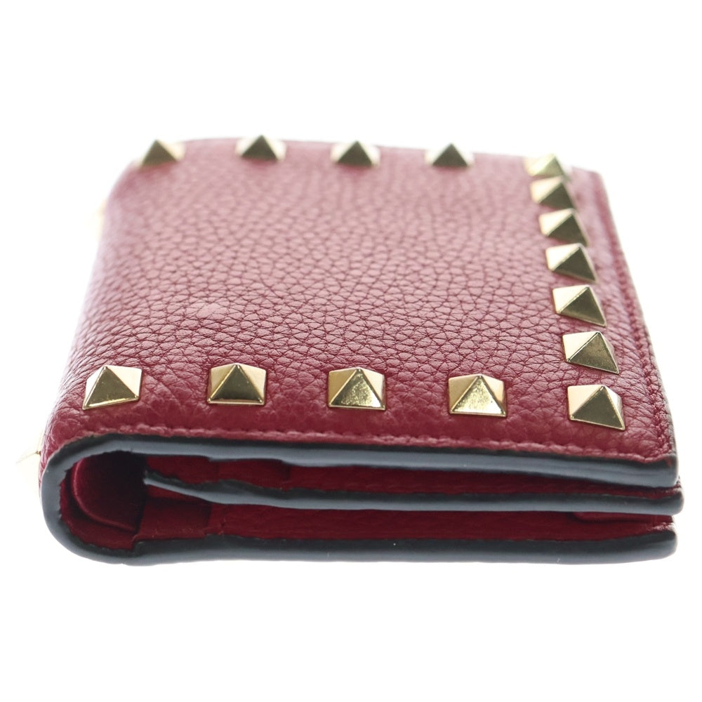 VALENTINO(ヴァレンティノ) ロックスタッズ ミニウォレット 二つ折り財布 ピンク