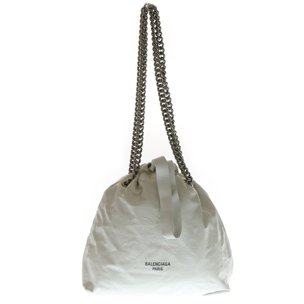 BALENCIAGA(バレンシアガ) Crush Tote Bag S クラッシュ チェーンショルダーバッグ ホワイト 742942