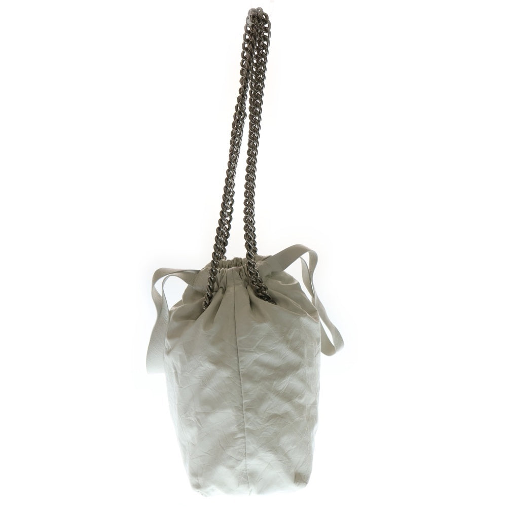 BALENCIAGA(バレンシアガ) Crush Tote Bag S クラッシュ チェーンショルダーバッグ ホワイト 742942