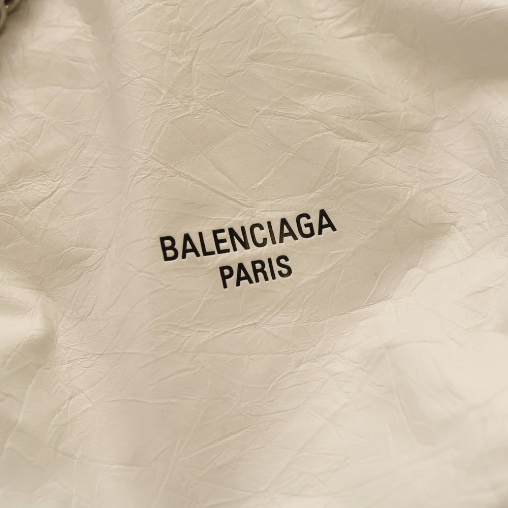 BALENCIAGA(バレンシアガ) Crush Tote Bag S クラッシュ チェーンショルダーバッグ ホワイト 742942