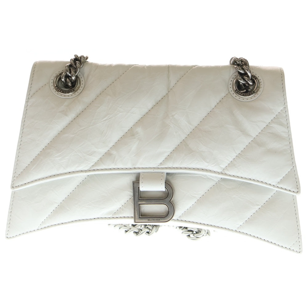 BALENCIAGA(バレンシアガ) Crush Quilted Chain Bag S クラッシュ キルティングチェーンショルダーバッグ ホワイト 716351