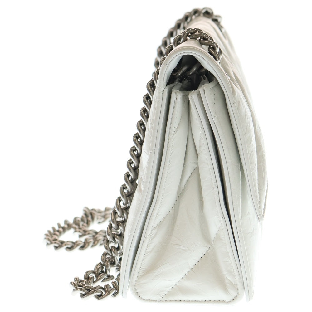BALENCIAGA(バレンシアガ) Crush Quilted Chain Bag S クラッシュ キルティングチェーンショルダーバッグ ホワイト 716351