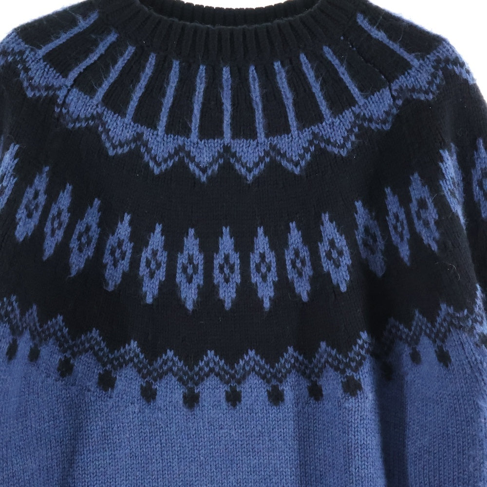 CristaSeya(クリスタセヤ) OVERSIZED MOUNTAIN SWEATER オーバーサイズ マウンテン スウェット ブラック/ブルー セーター