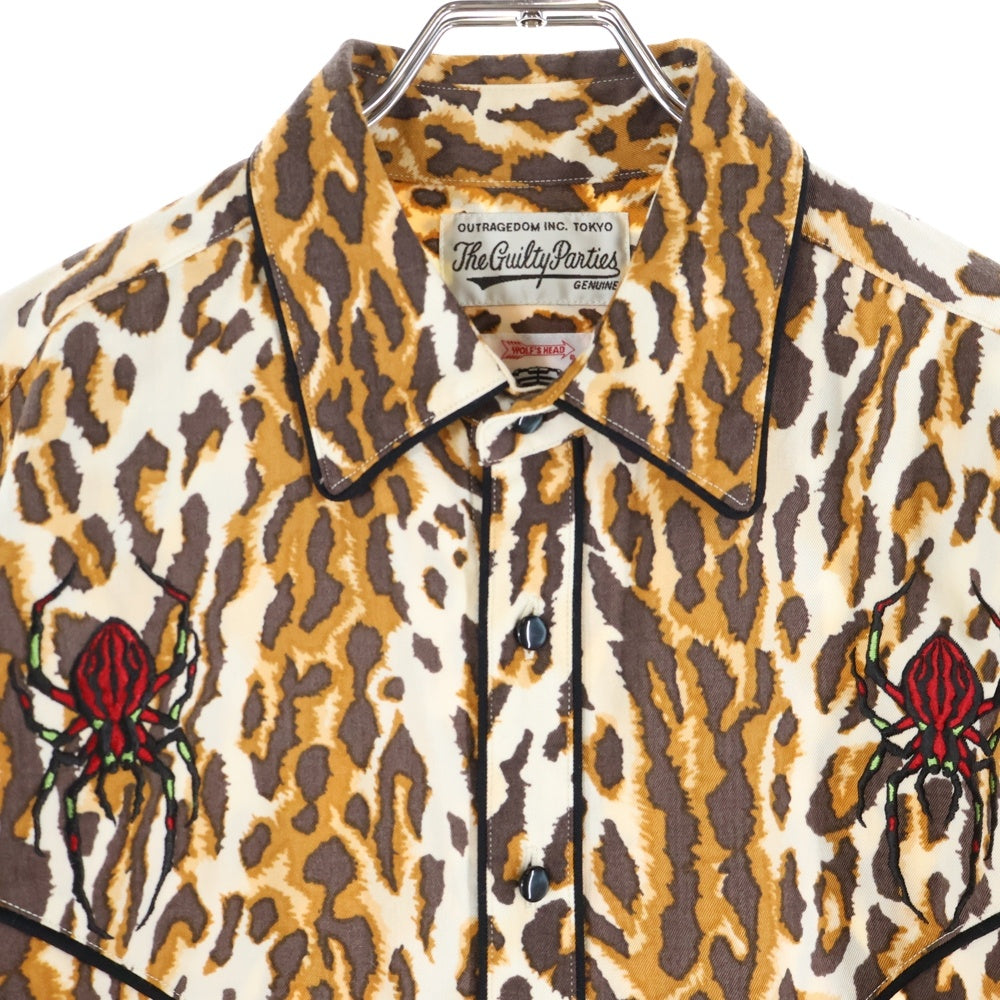 WACKO MARIA(ワコマリア) ×WOLF'S HEAD WESTERN SHIRT L/S ウルフズヘッド ウエスタン 長袖シャツ ブラウン