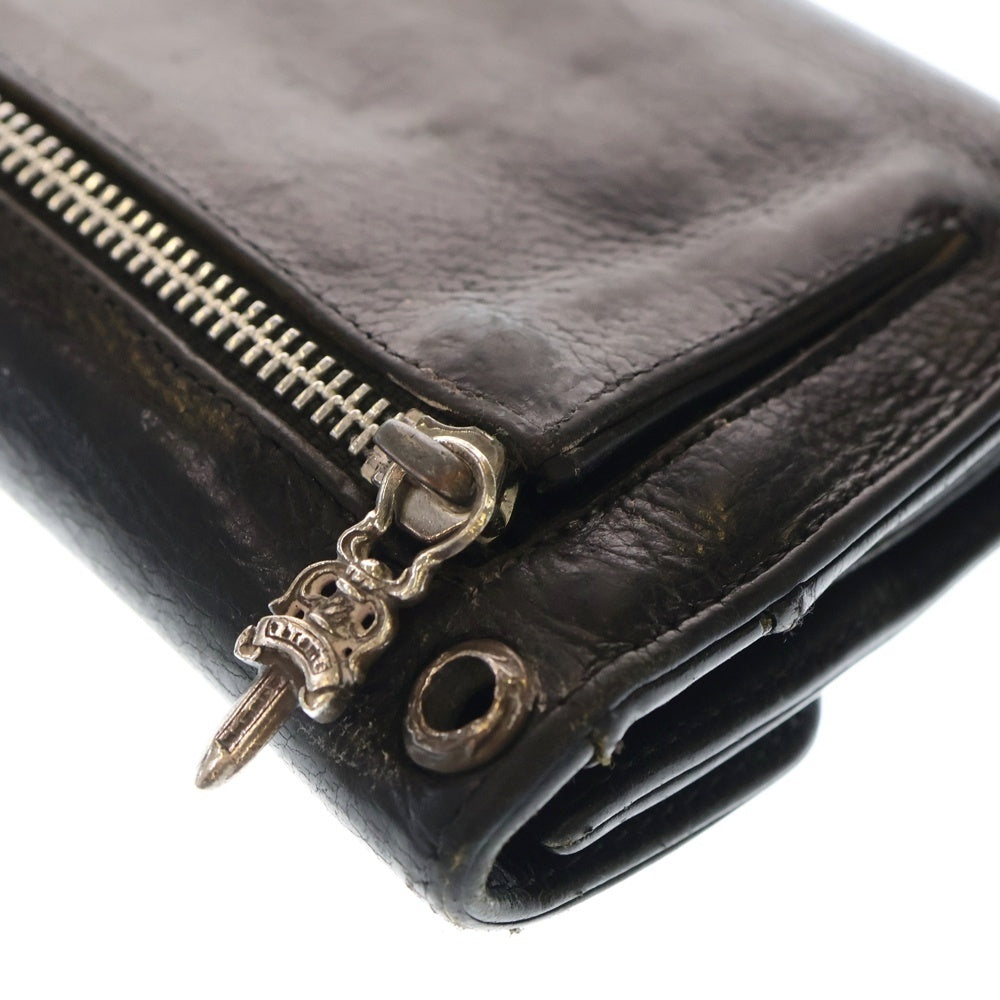 CHROME HEARTS(クロムハーツ) WAVE ウェーブ レザーウォレット 財布 ブラック BCA374