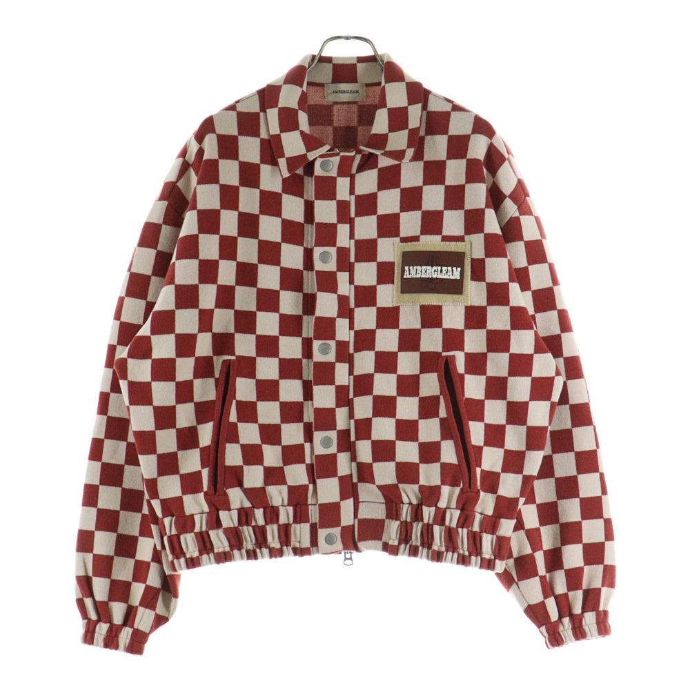 AMBERGLEAM(アンバーグリーム) Jacquard Knit Blouson ジャガードニットブルゾン ジップアップジャケット レッド 1342151213