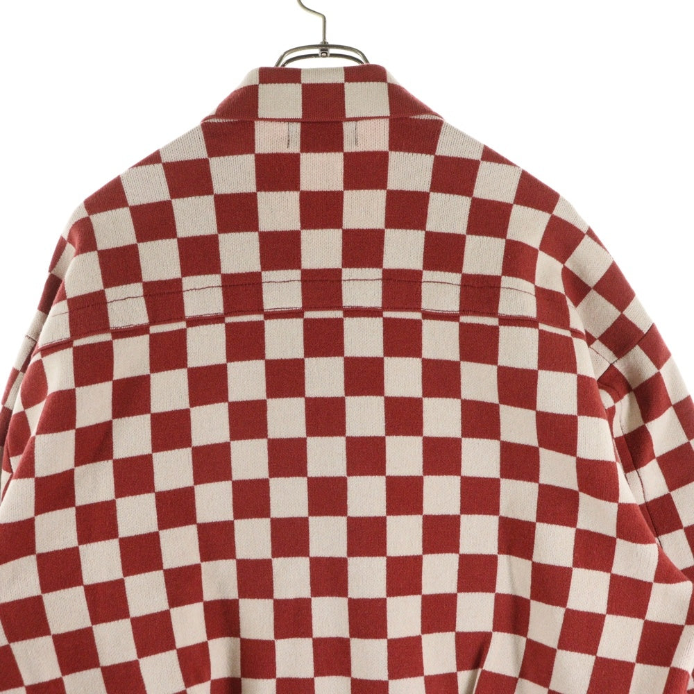 AMBERGLEAM(アンバーグリーム) Jacquard Knit Blouson ジャガードニットブルゾン ジップアップジャケット レッド 1342151213