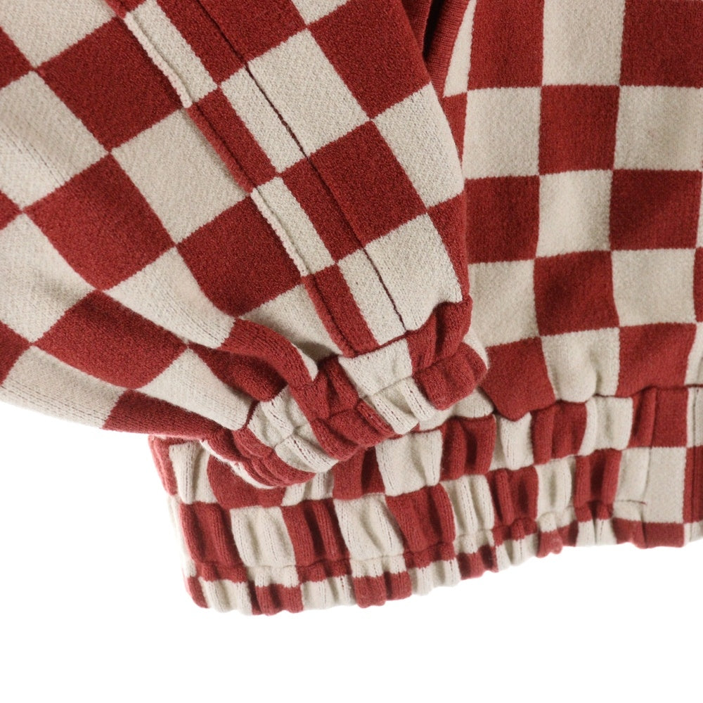 AMBERGLEAM(アンバーグリーム) Jacquard Knit Blouson ジャガードニットブルゾン ジップアップジャケット レッド 1342151213