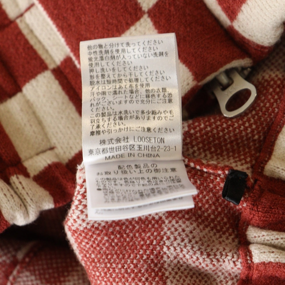 AMBERGLEAM(アンバーグリーム) Jacquard Knit Blouson ジャガードニットブルゾン ジップアップジャケット レッド 1342151213