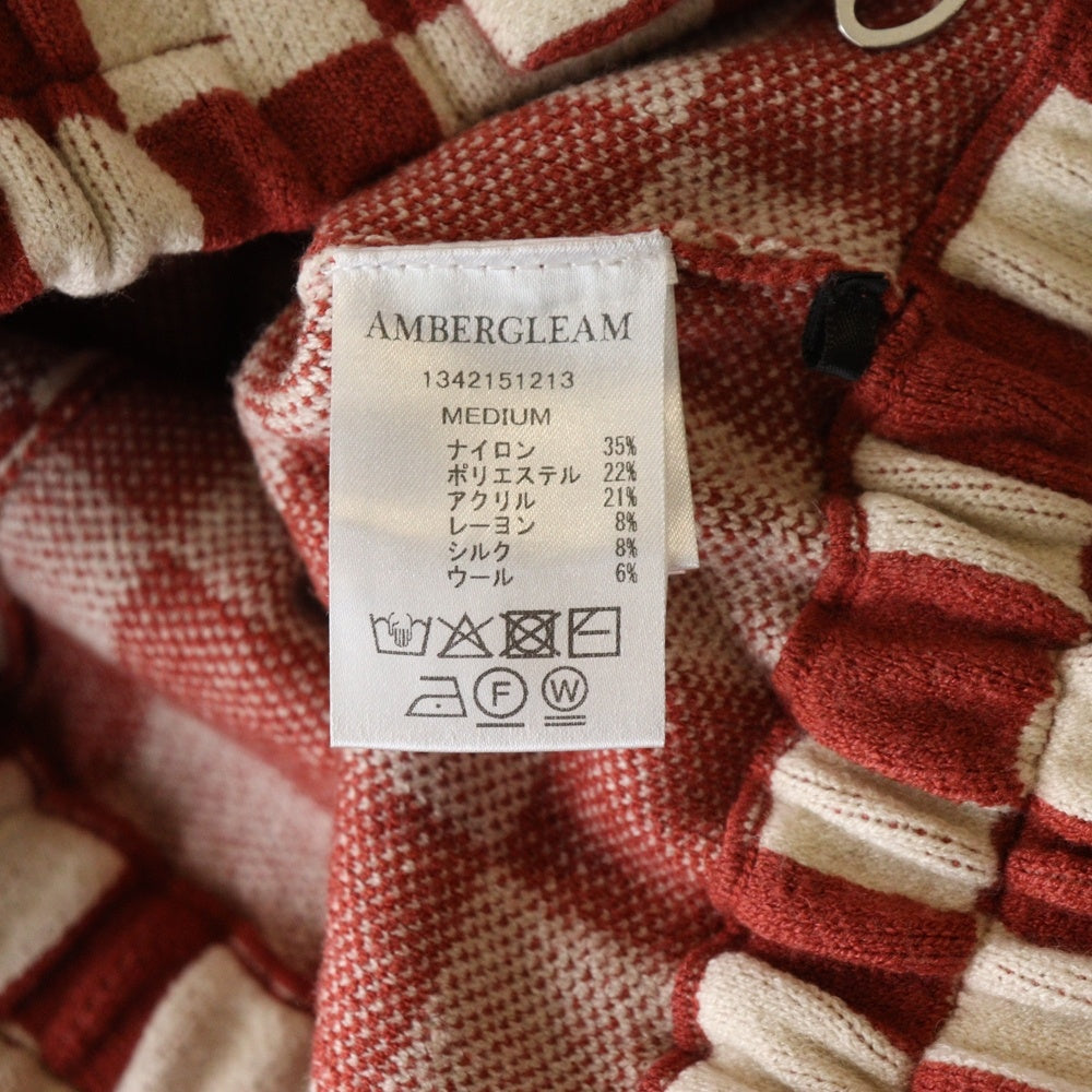 AMBERGLEAM(アンバーグリーム) Jacquard Knit Blouson ジャガードニットブルゾン ジップアップジャケット レッド 1342151213