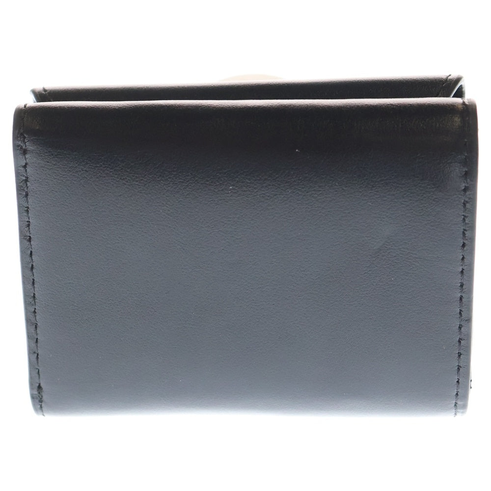 DIESEL(ディーゼル) 1DR TRI FOLD COIN XS II 三つ折り財布 メタルロゴ レザー ブラック