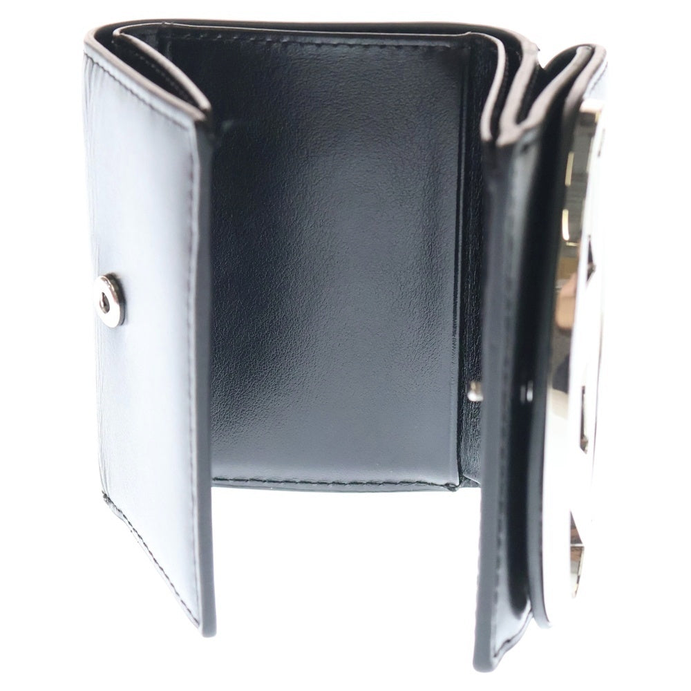 DIESEL(ディーゼル) 1DR TRI FOLD COIN XS II 三つ折り財布 メタルロゴ レザー ブラック