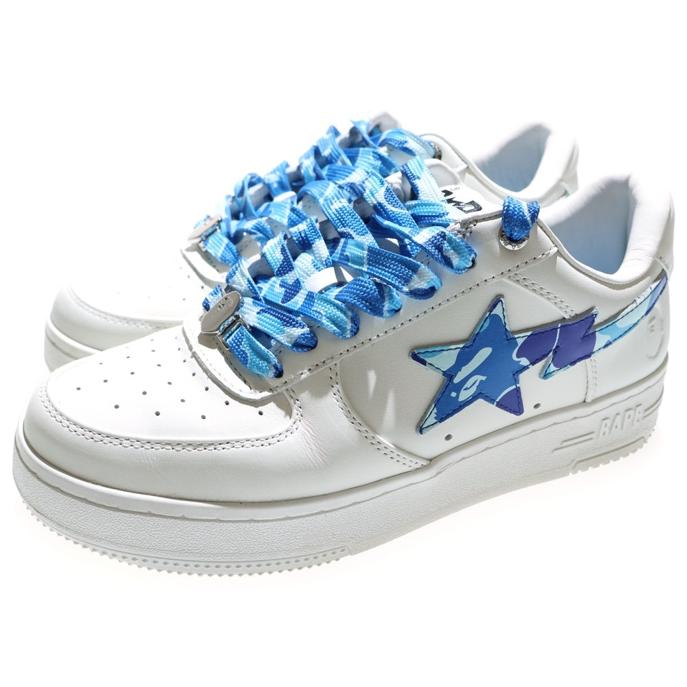 A BATHING APE(アベイシングエイプ) ABC CAMO BAPE STA ベイプスタ ローカットスニーカー ブルー/ホワイト US7/25cm OZXSHM191335N
