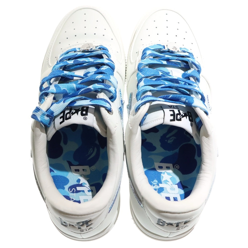 A BATHING APE(アベイシングエイプ) ABC CAMO BAPE STA ベイプスタ ローカットスニーカー ブルー/ホワイト US7/25cm OZXSHM191335N