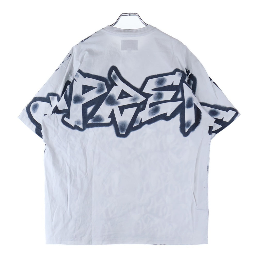 SUPREME(シュプリーム) 21AW ×New York Yankees 総柄プリント 半袖Tシャツ カットソー ホワイト/ネイビー