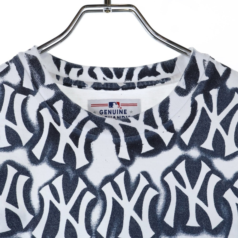 SUPREME(シュプリーム) 21AW ×New York Yankees 総柄プリント 半袖Tシャツ カットソー ホワイト/ネイビー