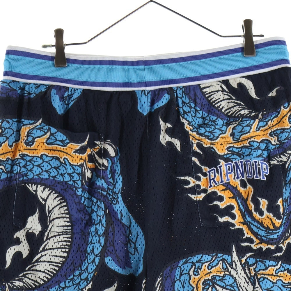 RIPN DIP(リップンディプ) 総柄グラフィックデザイン ショーツ ハーフパンツ ブラック/ブルー