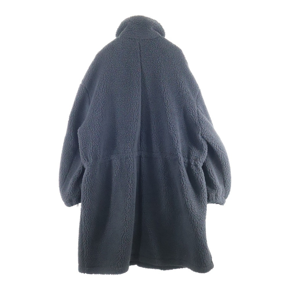 we11done(ウェルダン) OVERSIZED SHEARING JUMPER オーバーサイズ シアリング ジップアップロングジャケット コート ブラック WD-JP3-21-193-U-BK