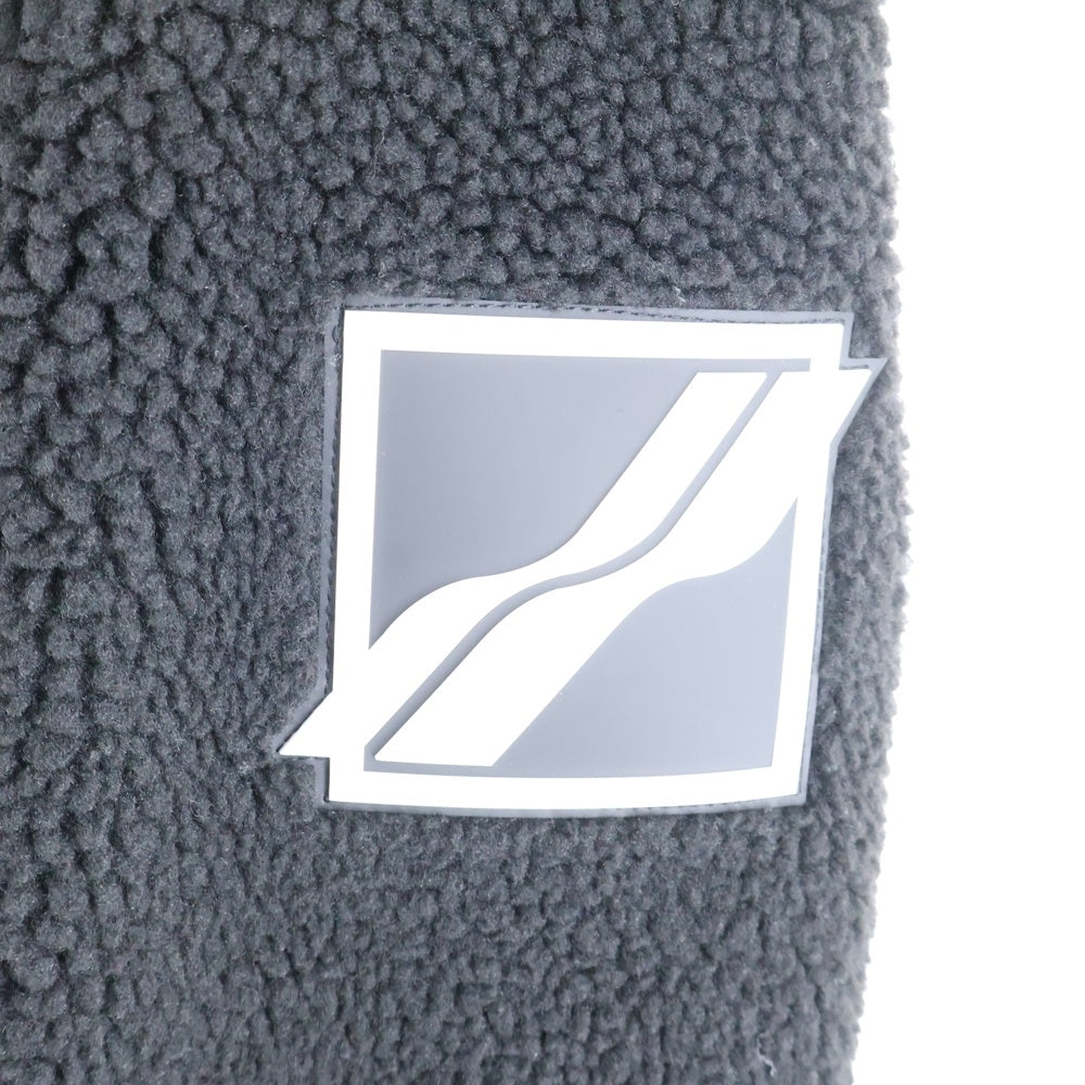 we11done(ウェルダン) OVERSIZED SHEARING JUMPER オーバーサイズ シアリング ジップアップロングジャケット コート ブラック WD-JP3-21-193-U-BK