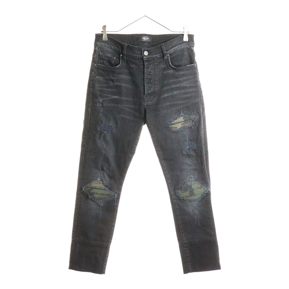 AMIRI(アミリ) MX-1 クラッシュ加工 ストレッチスキニーパンツ ブラック
