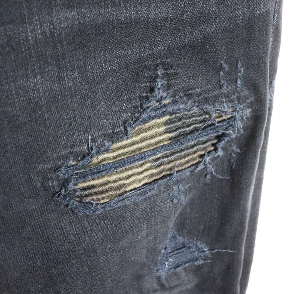 AMIRI(アミリ) MX-1 クラッシュ加工 ストレッチスキニーパンツ ブラック