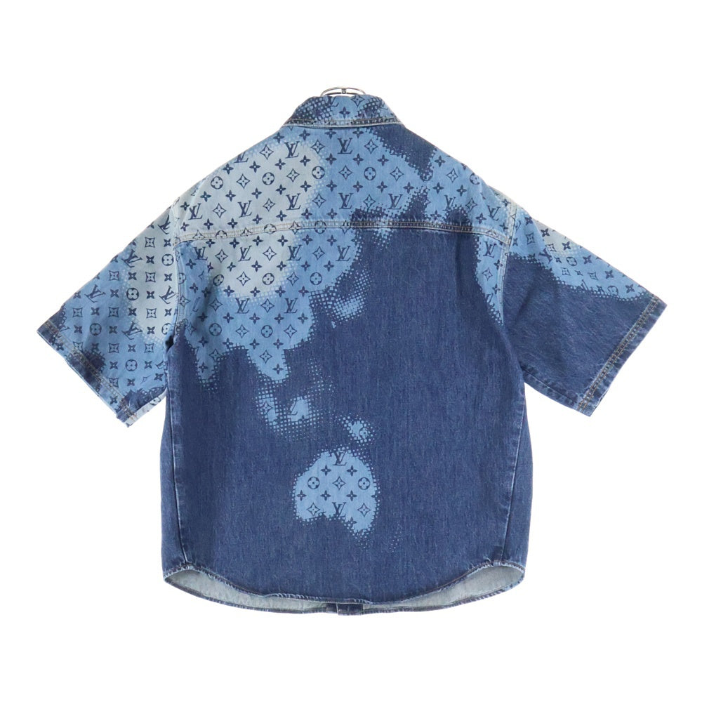 LOUIS VUITTON(ルイヴィトン) 24SS LVモノグラム グラデーション半袖デニムシャツ インディゴ RM241M FTO HQS10W