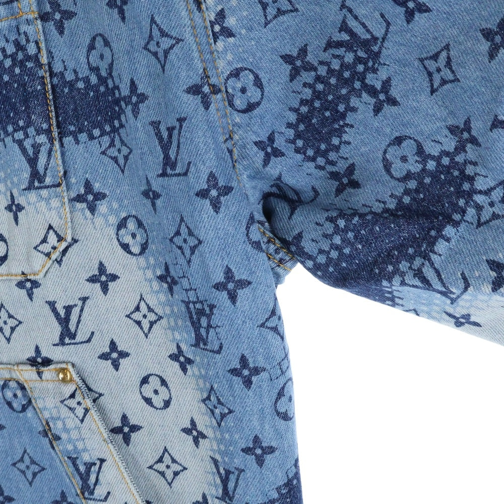 LOUIS VUITTON(ルイヴィトン) 24SS LVモノグラム グラデーション半袖デニムシャツ インディゴ RM241M FTO HQS10W