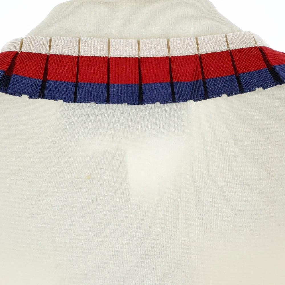 【美品✨】グッチ　ワンピース　パールボタン　ソーホー　フリル　リボン　近年　濃紺 美品✨】グッチ ワンピース パールボタン ソーホー フリル リボン 近年