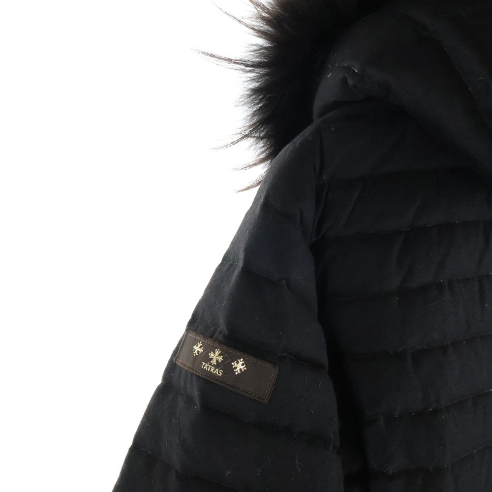 TATRAS(タトラス) Down Coat ロゴワッペン ファーダウンジャケット ダウンコート ブラック レディース LTA18A4652