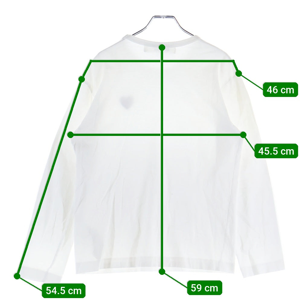 PLAY COMME des GARCONS(プレイコムデギャルソン) L/S T-Shirt ロゴ刺繍 長袖Tシャツ ロンT ホワイト AX-T120