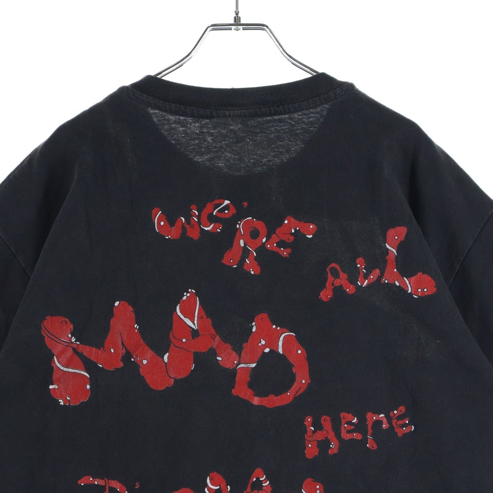 VINTAGE(ヴィンテージ) 90s 不思議の国のアリス チェシャ猫 フロントプリント ANDAZIA 半袖Tシャツカットソー ブラック