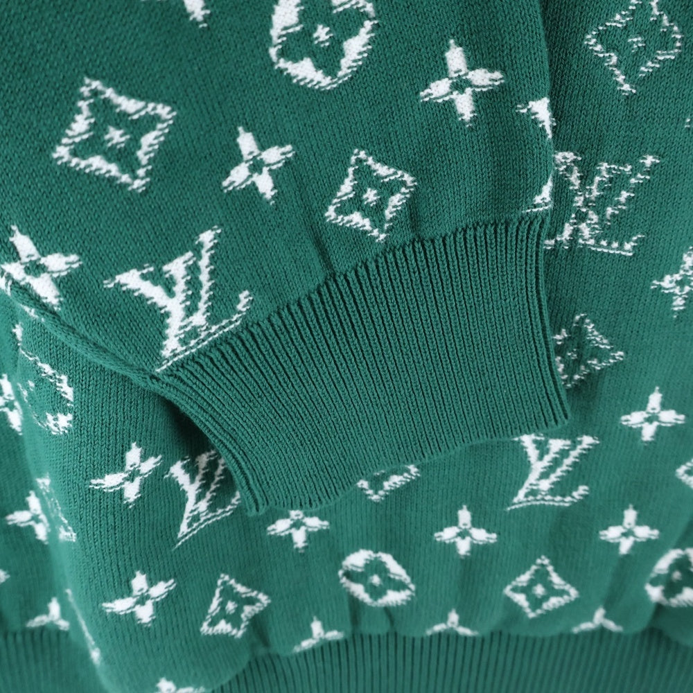 LOUIS VUITTON(ルイヴィトン) 23AW Monogram Knit Hoodie モノグラム グラディエントニットパーカー プルオーバーフーディー グリーン RM232Q USO HNN45W