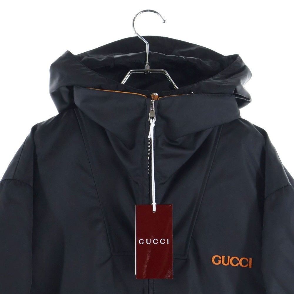 GUCCI(グッチ) Nylon Twill Jacket ロゴ刺繍ナイロンツイルジャケット ブラック 804964 ZAQ7