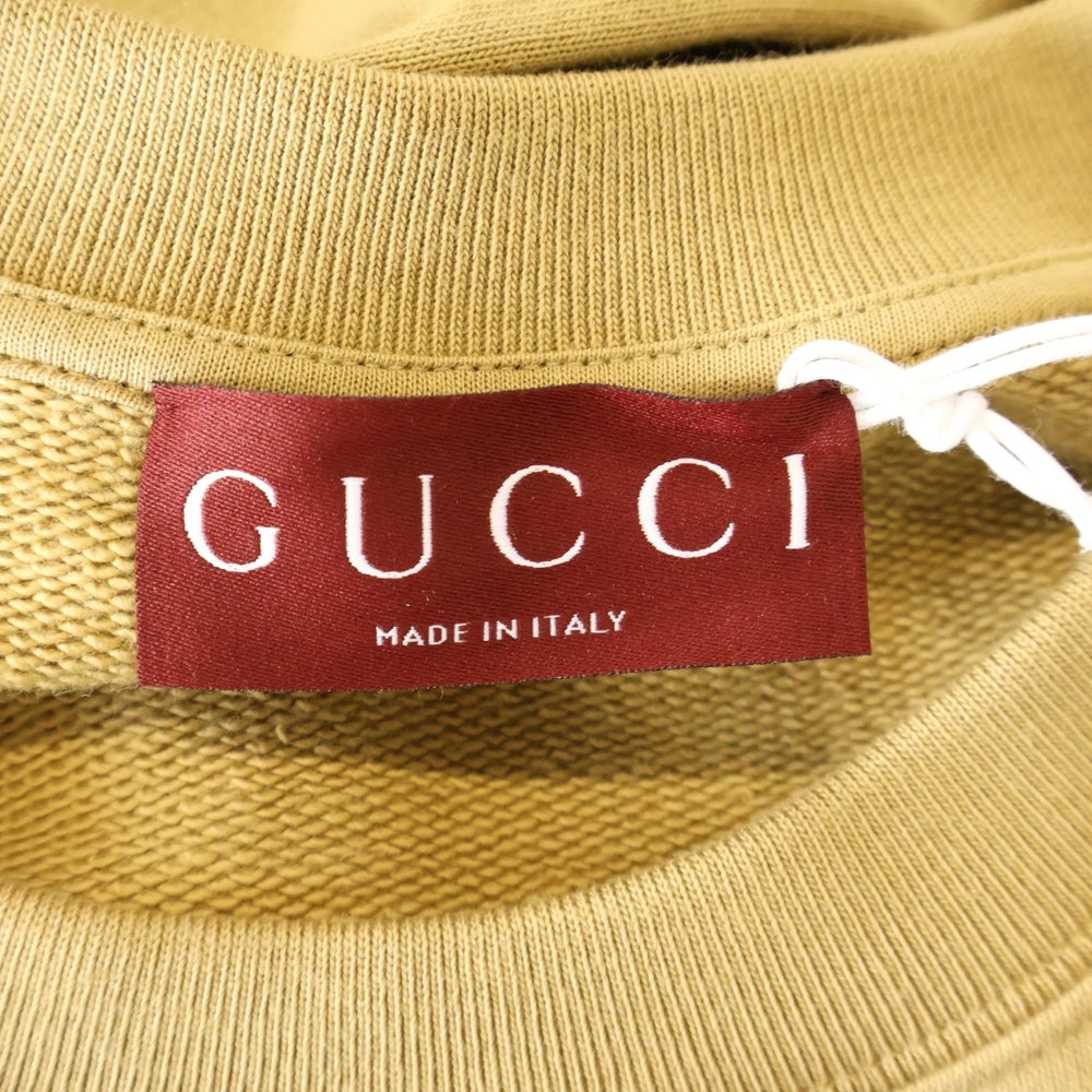 GUCCI(グッチ) Sweatshirt ロゴプリント クルーネックスウェットトレーナー ベージュ 784413 XJGKR