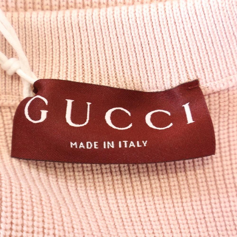 GUCCI(グッチ) Intarsia Silk Knit Sweater インターシャ シルク混クルーネックニットセーター ピンク 814988 XKEKI