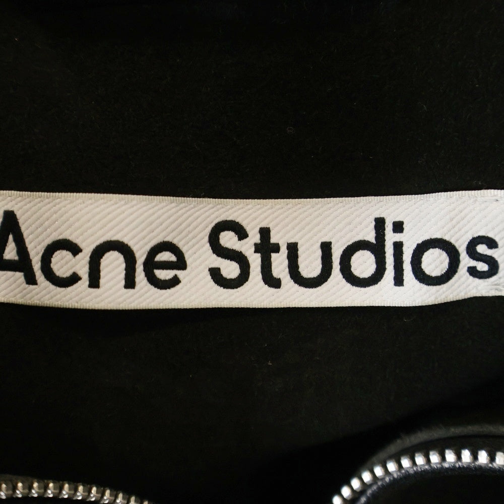 Acne Studios(アクネ ストゥディオズ) Leather Jacket オーバーサイズ レザージャケット ブラック FN-MN-LEAT000215 B70119-
