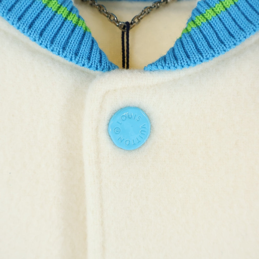 LOUIS VUITTON(ルイヴィトン) 23SS レインボー プレイグラウンド モノグラムバーシティジャケット レザー切替 ウールスタジャン アイボリー RM231 YC8 HOL63E