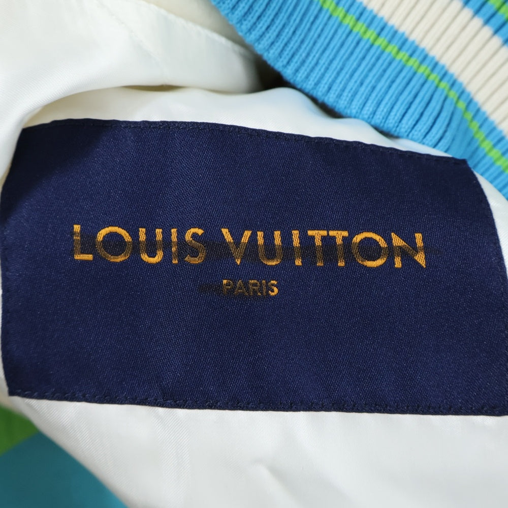 LOUIS VUITTON(ルイヴィトン) 23SS レインボー プレイグラウンド モノグラムバーシティジャケット レザー切替 ウールスタジャン アイボリー RM231 YC8 HOL63E