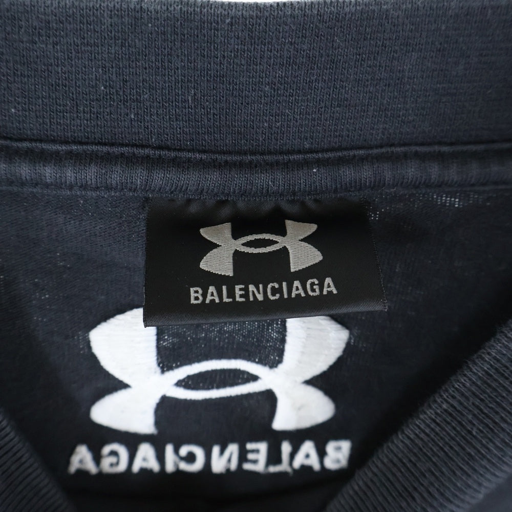 BALENCIAGA(バレンシアガ) ×Under Armour T-Shirt アンダーアーマー ロゴ刺繍 半袖Tシャツ ブラック 787349 TRVB7