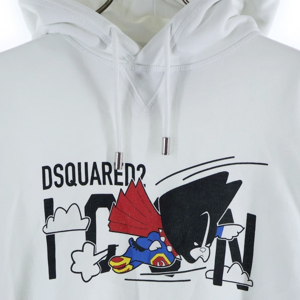 DSQUARED2(ディースクエアード) 21ss icon graphic hoodie アイコングラフィックフーディ プルオーバースウェットパーカー ホワイト S79GU0025 S25042