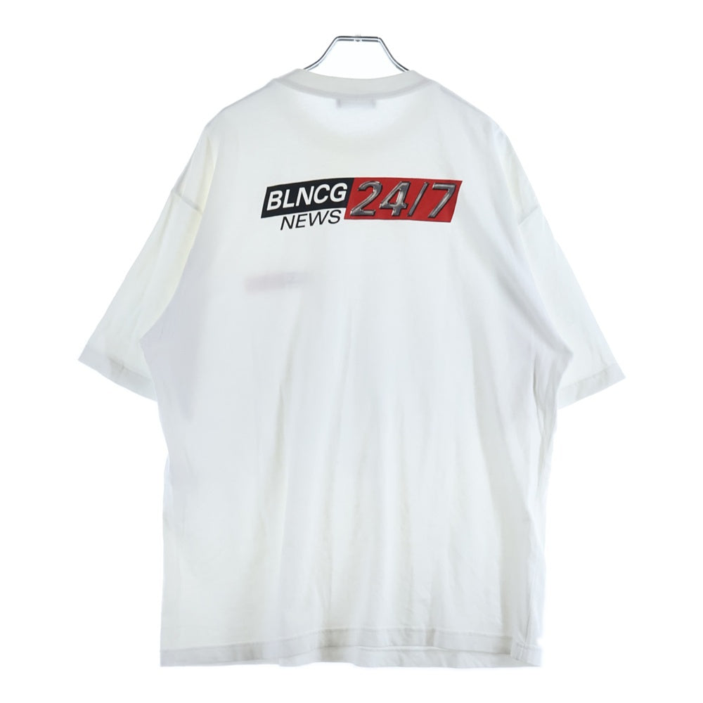 BALENCIAGA(バレンシアガ) 20AW News Logo Short Sleeve T-Shirt ニュース ロゴプリント半袖Tシャツ ホワイト 612966 TIVD1