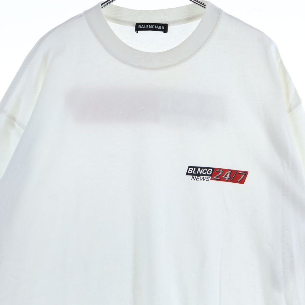 BALENCIAGA(バレンシアガ) 20AW News Logo Short Sleeve T-Shirt ニュース ロゴプリント半袖Tシャツ ホワイト 612966 TIVD1
