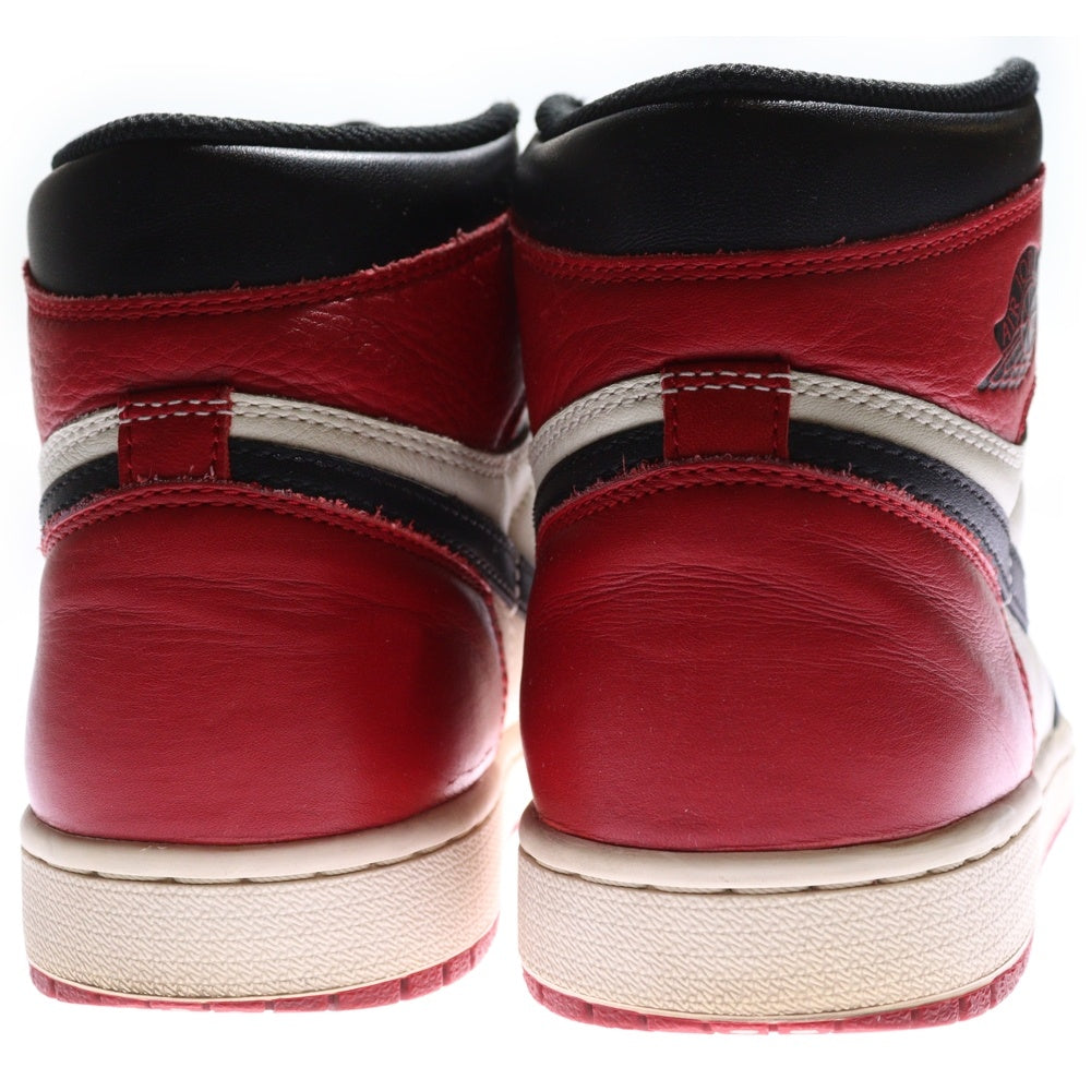 NIKE(ナイキ) AIR JORDAN1 RETRO HIGH OG エアジョーダン1 ブレッド ハイカットスニーカー ホワイト/レッド US8/26cm 555088-610