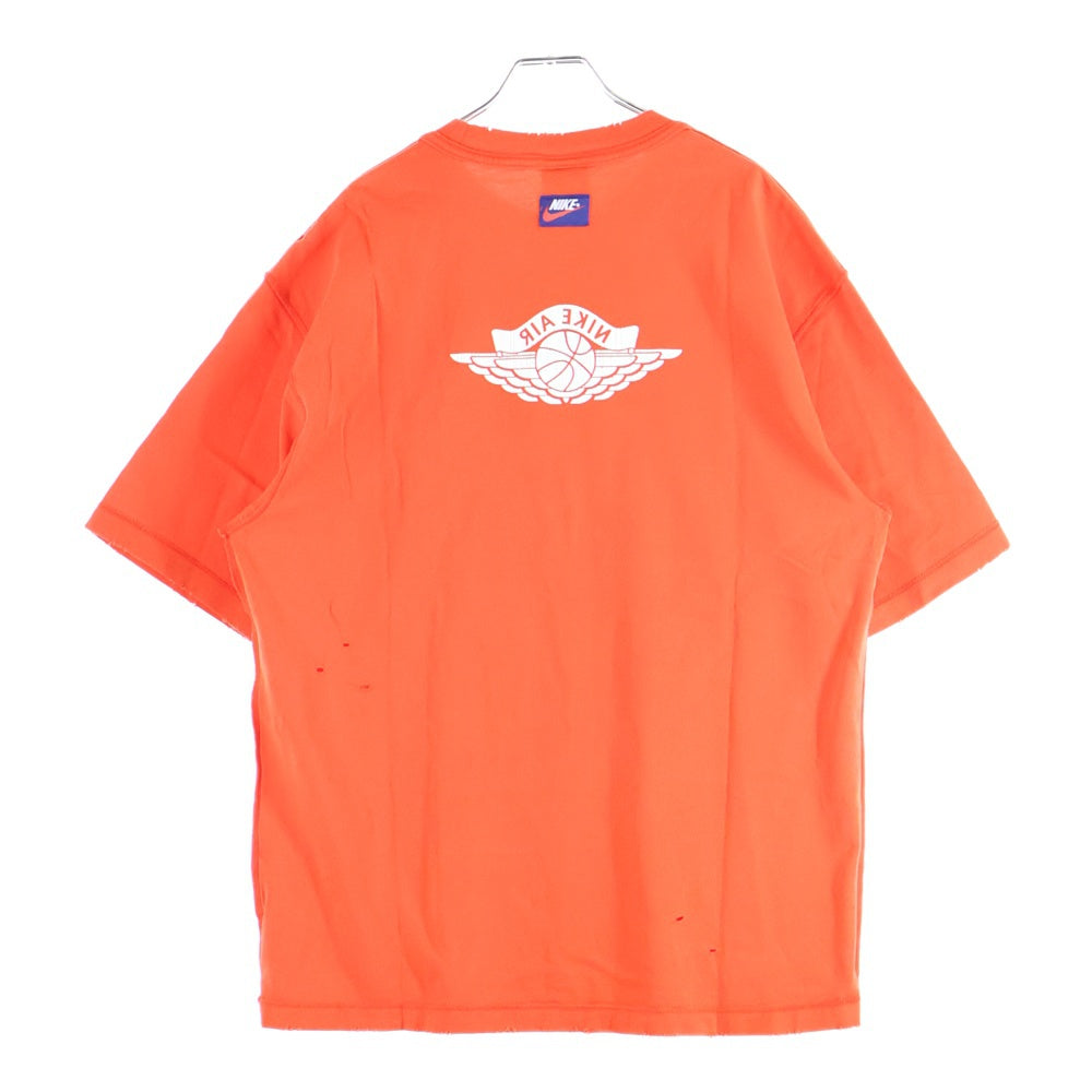 NIKE(ナイキ) JORDAN BRAND M J RARE AIR WSH 85 SS CREW STADIUM ジョーダンブランド ダメージ加工 半袖Tシャツ オレンジ IB3130-673
