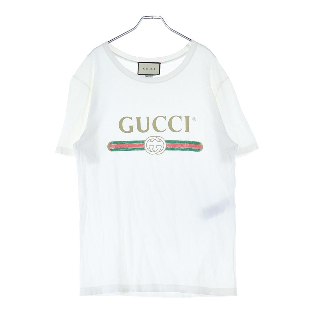 GUCCI(グッチ) GG Washed T-Shirt ウォッシュド加工 半袖Tシャツ ホワイト 440103 X3F05