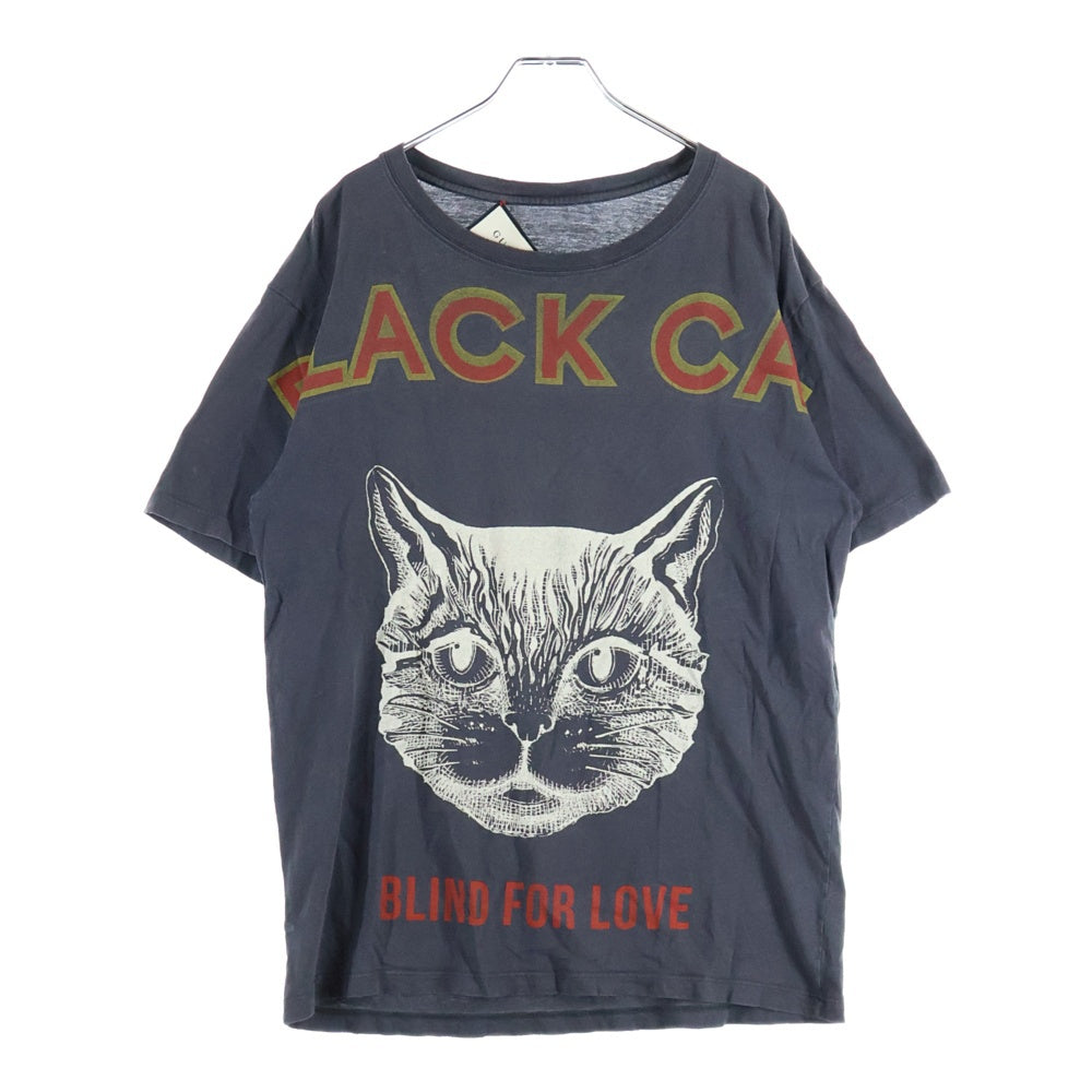 GUCCI(グッチ) Black Cat T-Shirt ダメージ加工 半袖Tシャツ グレー 493117 X3I29