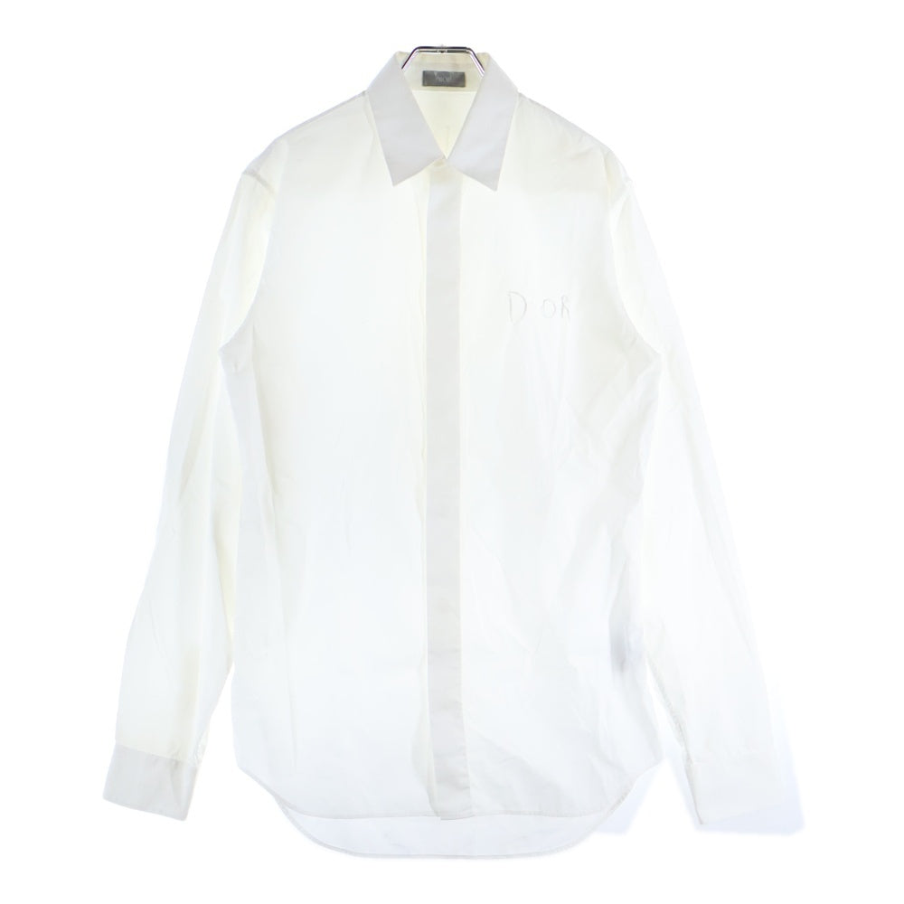 DIOR(ディオール) 19AW ×Raymond Pettibon レイモンドペティボーン ロゴ刺繍 長袖シャツ ホワイト 943C596A1581