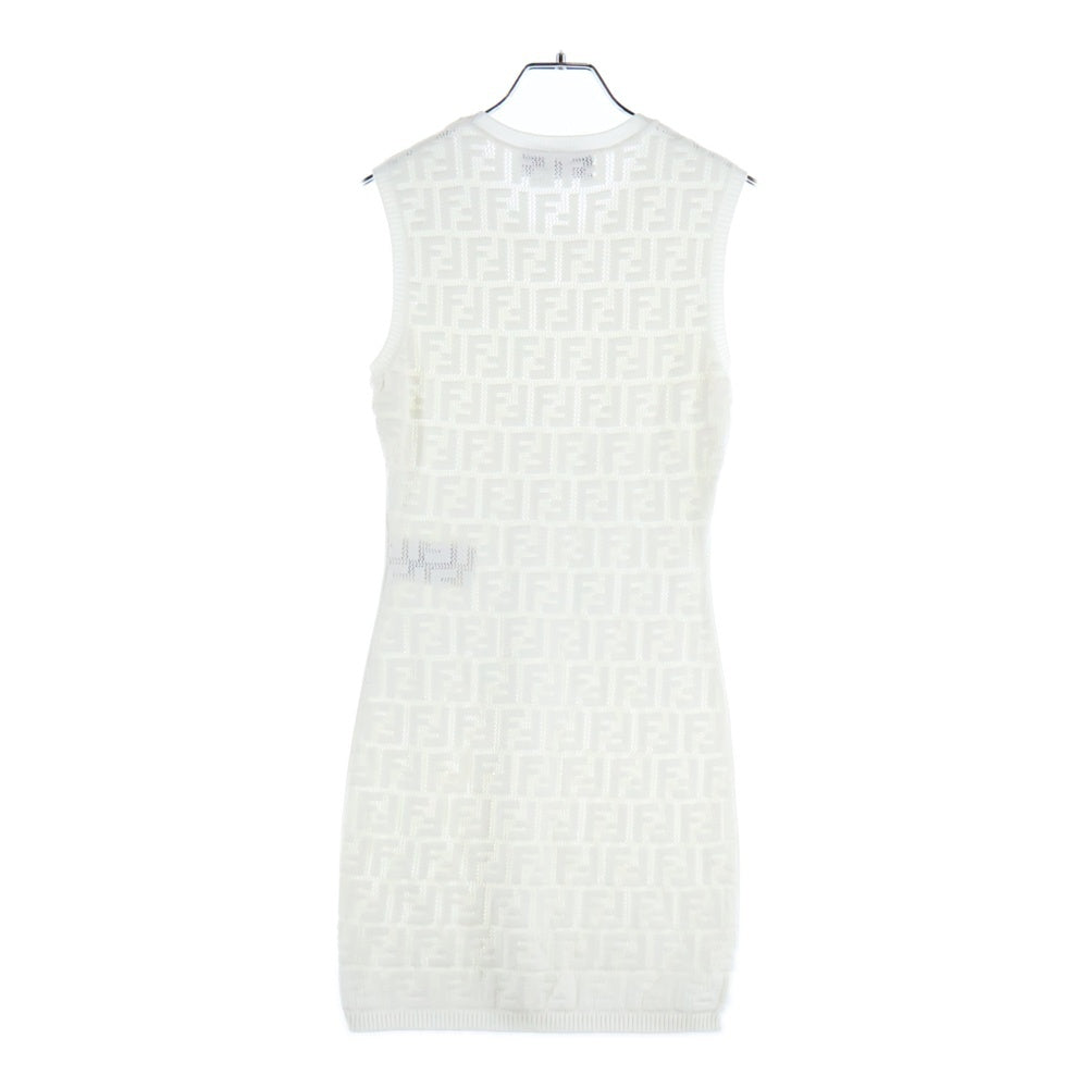 FENDI(フェンディ) Knit Dress FFロゴ ニットドレス ワンピース ノースリーブシャツ ホワイト レディース FZDA16 AJTL