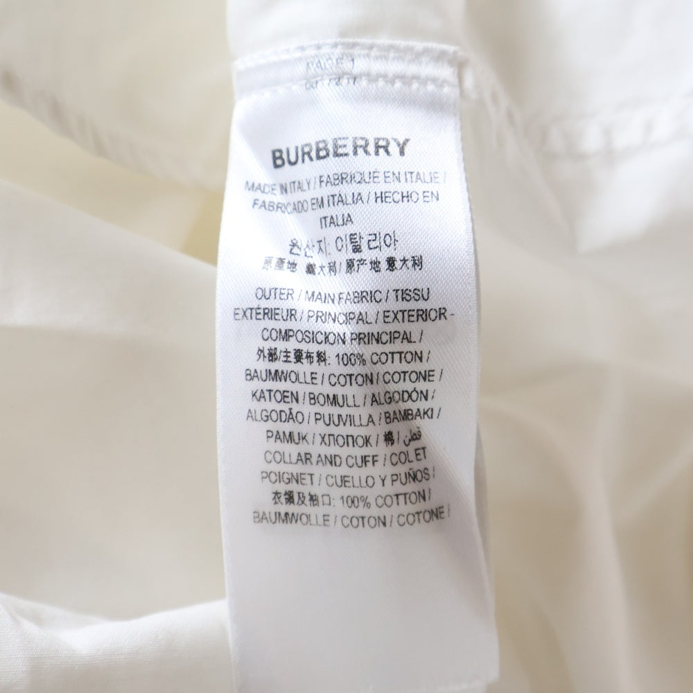 BURBERRY(バーバリー) Kingdom Shirt ロゴ刺繍 長袖シャツ ホワイト 8017217